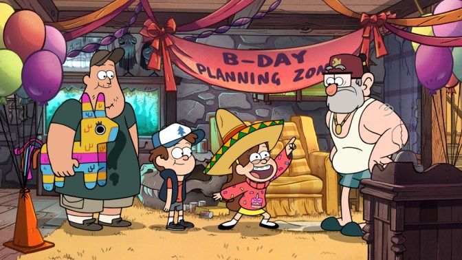 GRAVITY FALLS - "Dipper and Mabel vs. the Future" - Mabel decides to plan for her and Dipper's 13th birthday party. Meanwhile, Dipper ventures below the town to find its most shocking secret. This episode of "Gravity Falls" will air Monday, October 12 (8:00 PM - 8:30 PM ET/PT), on Disney XD. (Disney XD) SOOS, DIPPER, MABEL, GRUNKLE STAN